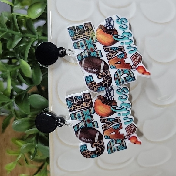 Game Day Vibes Football Drop Earrings - Picture 1 of 7